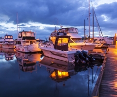Nightfall at Port McNeill Municipal Dock, credit Boomer Jerritt