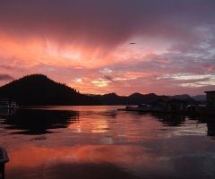 Sunset over the Great Bear Rainforest, credit Sullivan Bay Marina