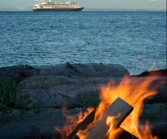 Beachfire, birds, cruise ship - credit Kim Windle