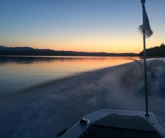 Sunset and Boatride at McIvor Lake - credit Carmen Zmaeff